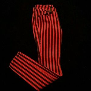 Authentic Icon red and black striped Jeans